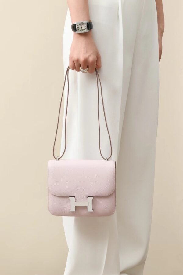 GPC Mode Constance Epsom Light Purple Pink Silver Hardware 18cm Full Handmade