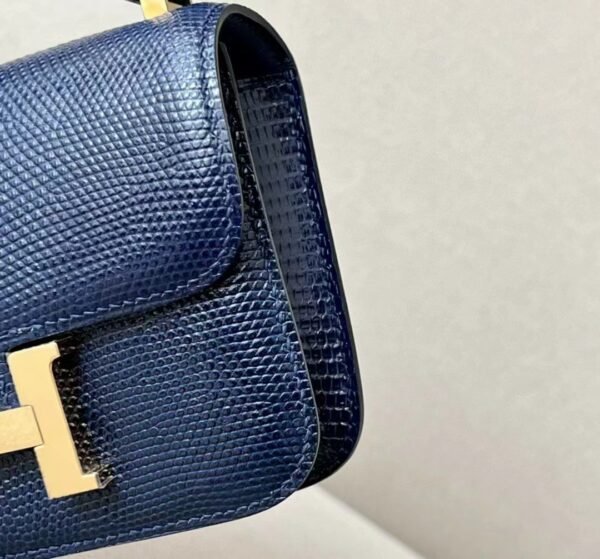 Hermes Constance Lizard 73 Gem Blue Gold Hardware 14cm Full Handmade