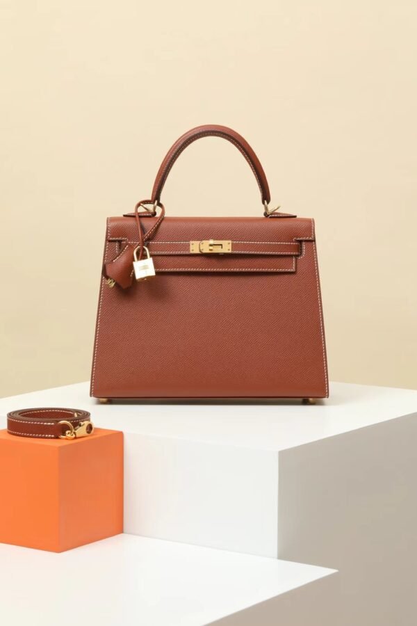 e36b7e911c23757 GPC Mode Kelly Epsom 4E Maple brown Gold Hardware 25cm Full Handmade Ghw