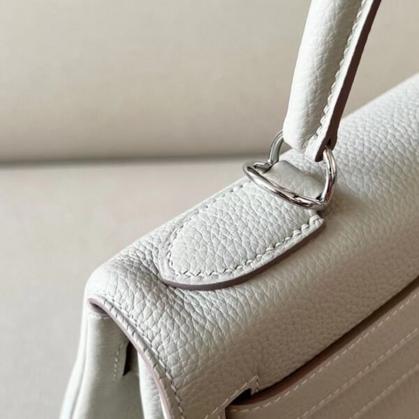 Hermes Kelly Togo 80 Pearl grey Silver Hardware 28cm Full Handmade