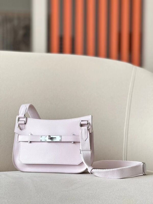 Hermès Mini Jypsiere Evercolor 09 Purple Pink & CK37 Golden Brown Silver Hardware 23cm Full Handmade
