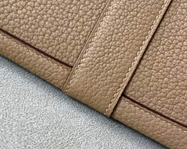 Hermès Garden party Ne Leather 4B Khaki Silver Hardware 30cm Full Handmade