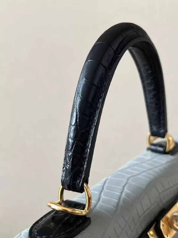 Hermès Kelly Matte Alligator crocodile 80 Pearl grey & CK89 Black Gold Hardware 25cm Full Handmade