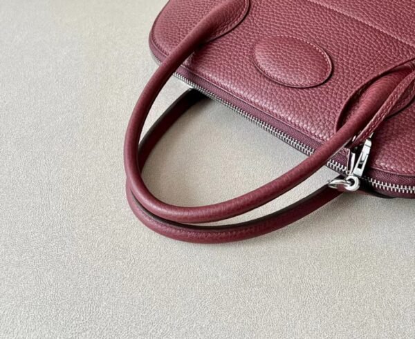 Hermes Bolide TC Bordeaux red Silver Hardware 31cm Full Handmade