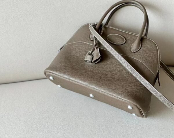 Hermes Bolide TC Etoupe Grey Silver Hardware 31cm Full Handmade