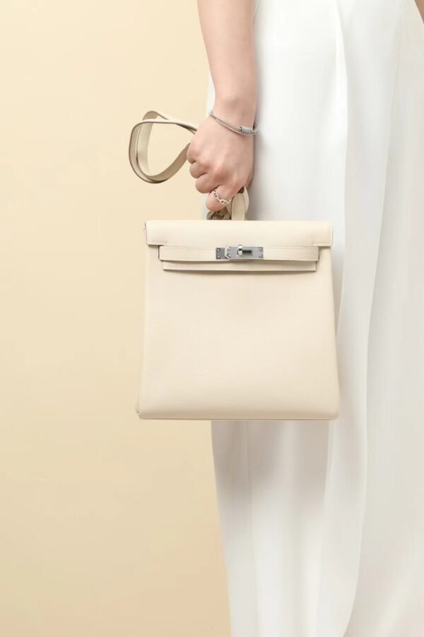 GPC Mode Kelly ado Togo Leather Cream White Silver Hardware 22cm Full Handmade