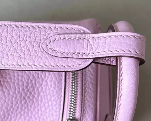 e66a58bc8d666a7-jpg Hermès mini Lindy clemence TC X9 mallow purple Silver Hardware 19cm Full Handmade