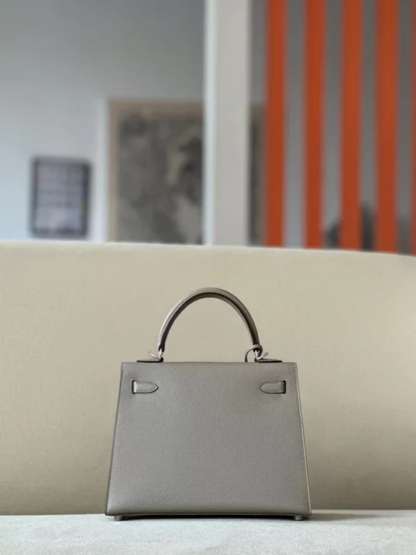 Hermès Kelly Epsom M8 asphalt grey Silver Hardware 25cm Full Handmade