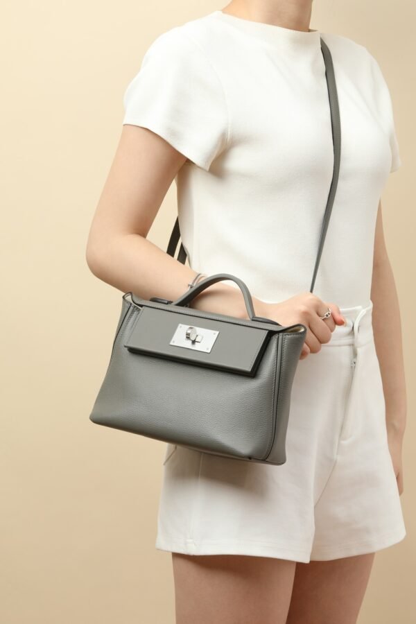 e71041aa96d73c6 GPC Mode Mini Kelly 2424 Evercolor & Swift 0L Grey Silver Hardware 21cm Full Handmade
