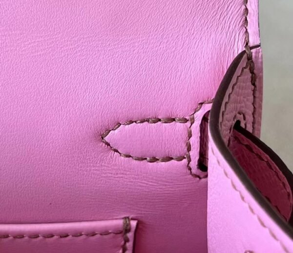 Hermes Mini Kelly Epsom Leather 5P sakura pink Silver Hardware 19cm Full Handmade