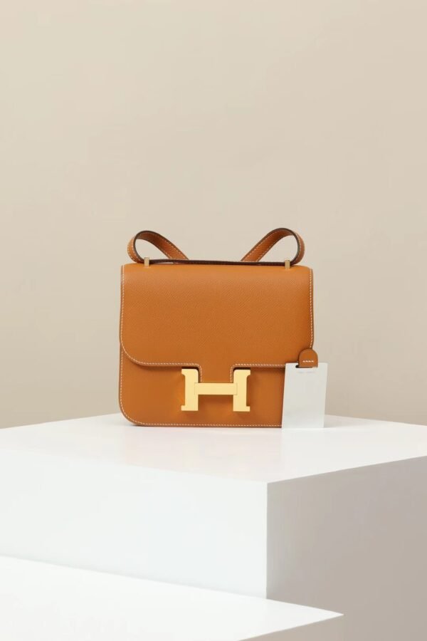 GPC Mode Constance Epsom 1H Golden Brown Gold Hardware 18cm Full Handmade