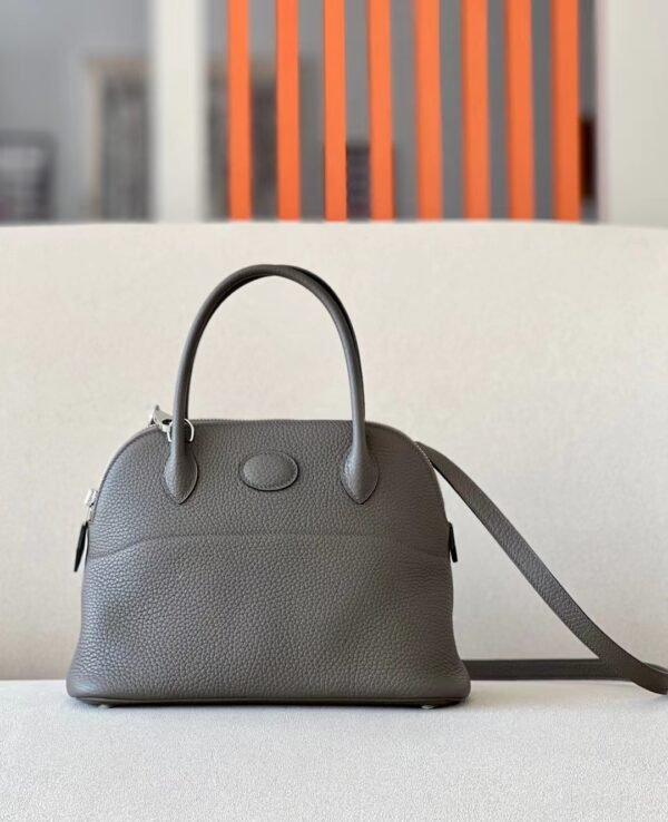 Hermes Bolide TC 8F tinware grey Silver Hardware 27cm Full Handmade