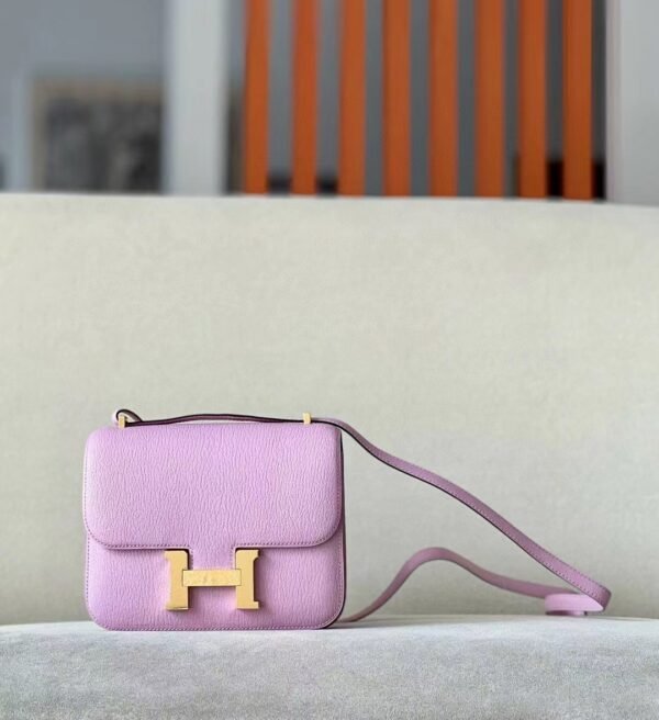 Hermes Constance Chevre mallow purple Gold Hardware 18cm Full Handmade