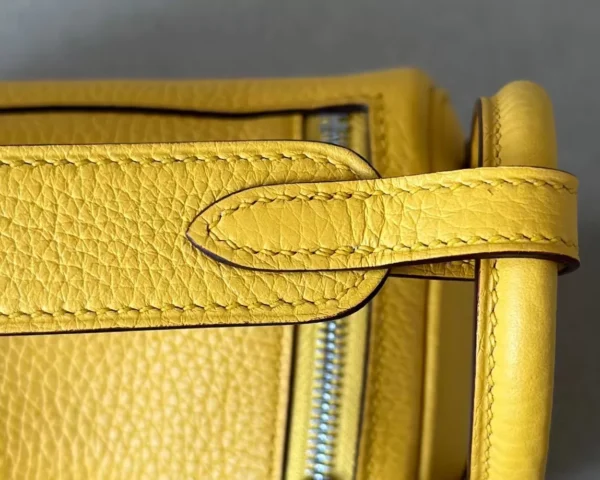 ea3c523bf17b379-jpg GPC Mode Mini Lindy TC Leather B4 Bright Yellow Silver Hardware 19cm Full Handmade