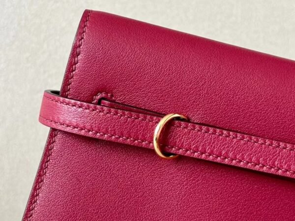 ea46e657fdbc28d Hermes Kelly Dance swift K1 garnet red Gold Hardware 22cm Full Handmade