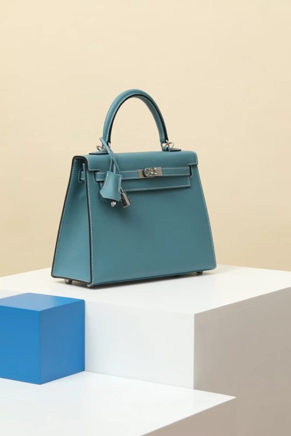 GPC Mode Kelly Epsom D2 New denim blue Silver Hardware 25cm Full Handmade