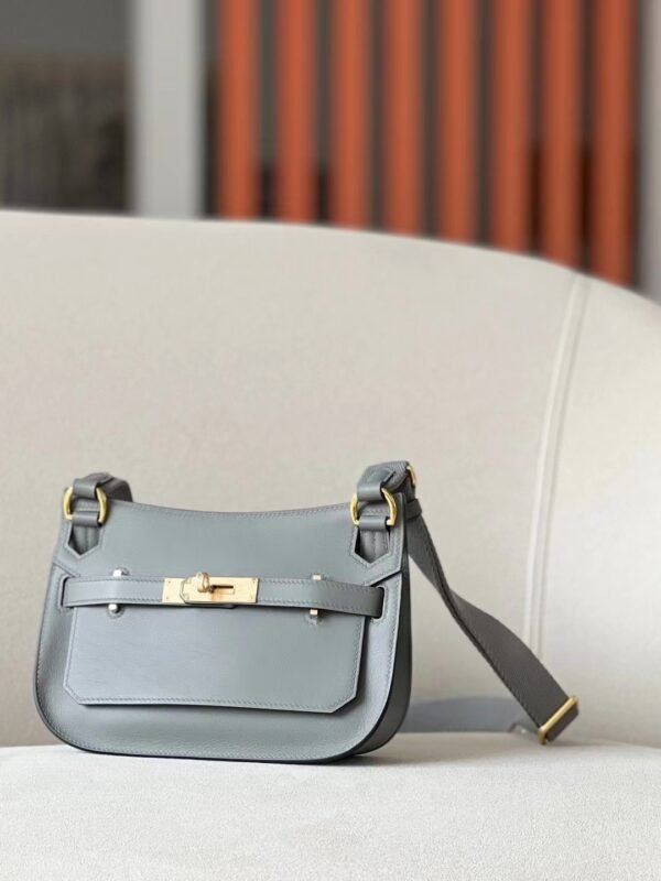 Hermes Mini Jypsiere Evercolor OL Grey Gold Hardware 23cm Full Handmade