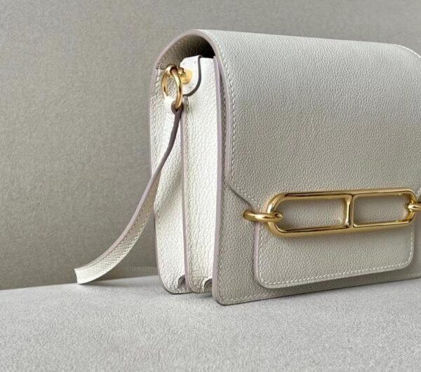 Hermès Roulis evercolor CC10 Creamy White Gold Hardware 19cm Full Handmade