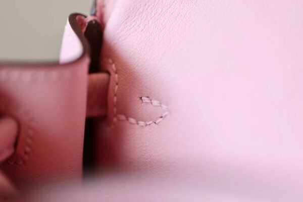 Hermes Kelly dolly Swift sakura pink & chocolate Silver Hardware 16cm Full Handmade