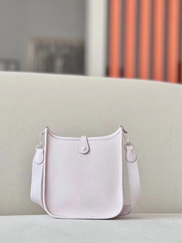 Hermes Mini Evelyne TC 09 Light Purple Silver Hardware 17cm Full Handmade