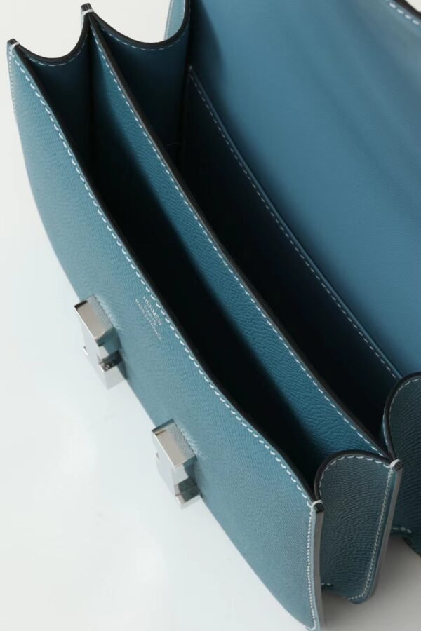 ee641cb24d5cce7 GPC Mode Constance Epsom D2 New Denim blue Silver Hardware 18cm Full Handmade