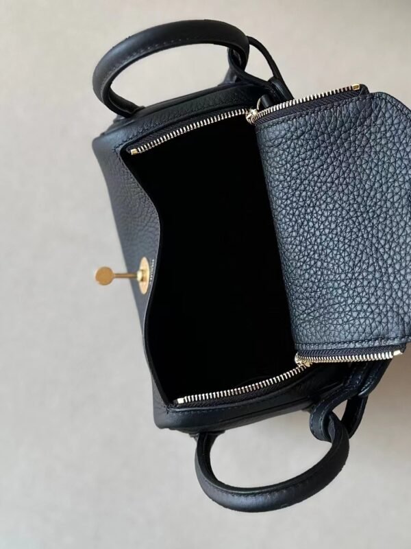 Hermès mini Lindy TC clemence CK89 Black Gold Hardware 19cm Full Handmade