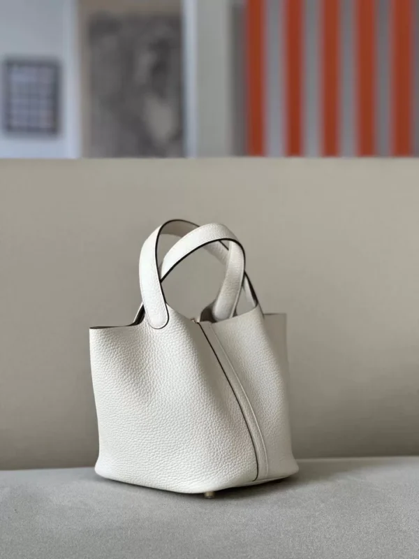 ef47f43cf328964-jpg GPC Mode Picotin TC Leather I2 Creamy White Gold Hardware 18cm Full Handmade