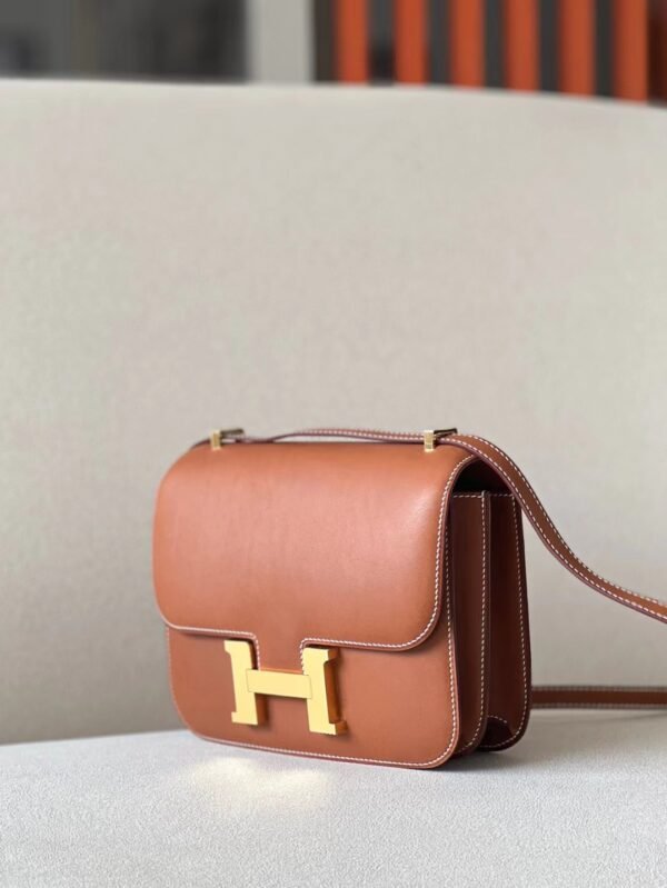 Hermes Constance Barenia CK37 Golden Brown Gold Hardware 18cm Full Handmade