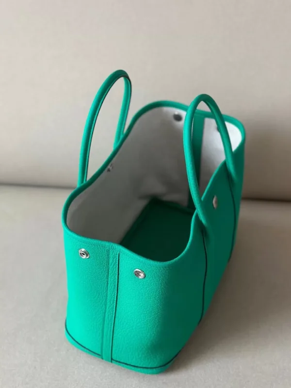 Hermès Garden party Ne Leather 6W Mint green Silver Hardware 30cm Full Handmade