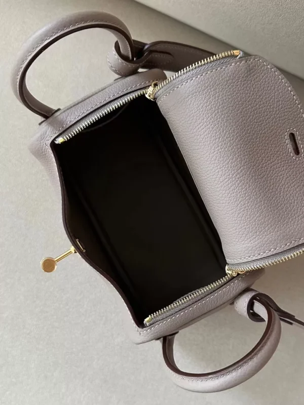 f0f0a269fa342ea-jpg Hermès mini Lindy clemence M8 asphalt grey Silver Hardware 19cm Full Handmade