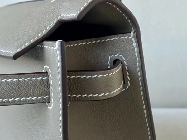 Hermes Mini Kelly pochette Swift CK18 Etoupe Grey Gold Hardware 22cm Full Handmade