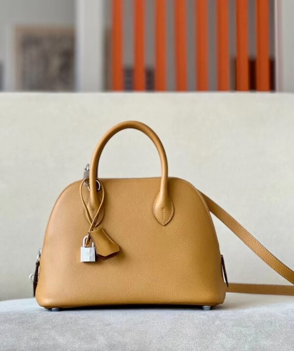 Hermes Bolide Epsom Leather 2S Sesame yellow Silver Hardware 26cm Full Handmade