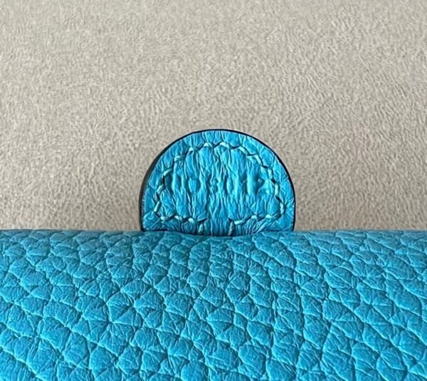 Hermes Mini Evelyne TC P3 Sky Blue Gold Hardware 17cm Full Handmade