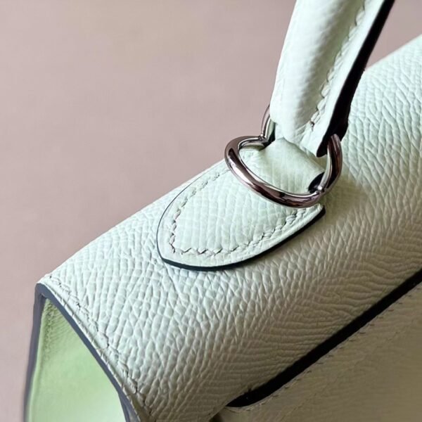 f466d951f0cbafa Hermes Kelly Epsom 0S Light Green Silver Hardware 25cm Full Handmade