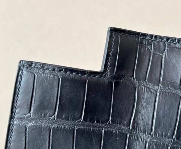 Hermes Kelly Matte Alligator crocodile CK89 Black Gold Hardware 28cm Full Handmade