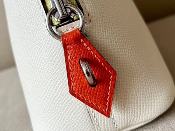 Hermes Bolide Epsom Nata & 9R Lemon yellow & Deep orange Silver Hardware 26cm Full Handmade