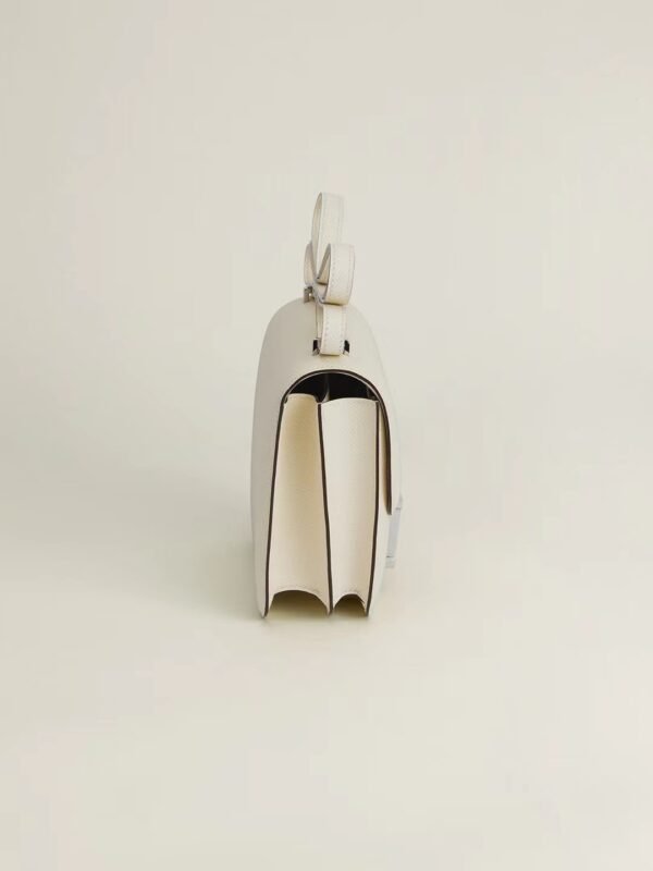 f72cb2c986dc8bd GPC Mode CJ19-Constance Epsom Cream white Three-color button Silver Hardware 18cm Full Handmade