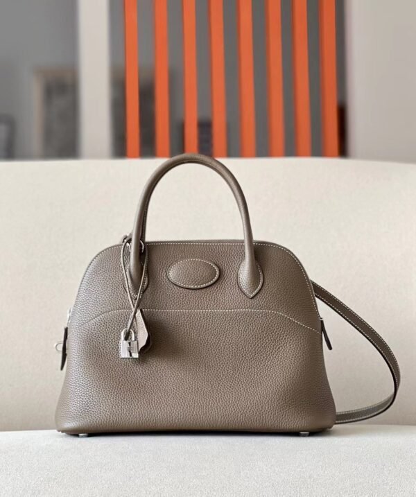 Hermes Bolide TC Etoupe Grey Silver Hardware 31cm Full Handmade