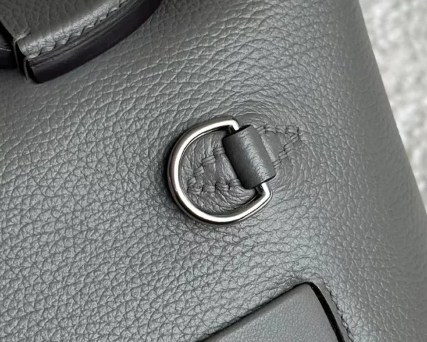 Hermès mini Kelly 2424 Evercolor & Swift 0L Grey & CK89 Black Silver Hardware 21cm Full Handmade