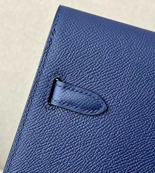 Hermes Kelly Depeches Epsom 73 Gem blue Silver Hardware 25cm Full Handmade