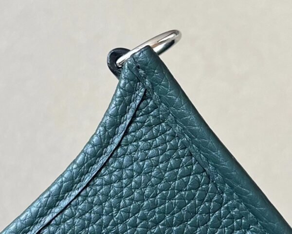 Hermès mini Evelyne TC V0 Deep Green Silver Hardware 17cm Full Handmade