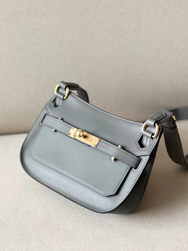 Hermes Mini Jypsiere Evercolor OL Grey Gold Hardware 23cm Full Handmade
