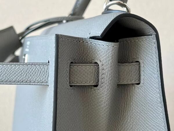 Hermes Kelly epsom Etain Grey Silver Hardware 25cm Full Handmade