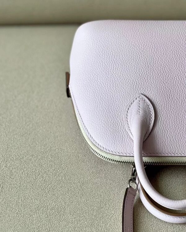 Hermès mini Bolide Evercolor 09 Light Purple Pink Silver Hardware 18cm Full Handmade
