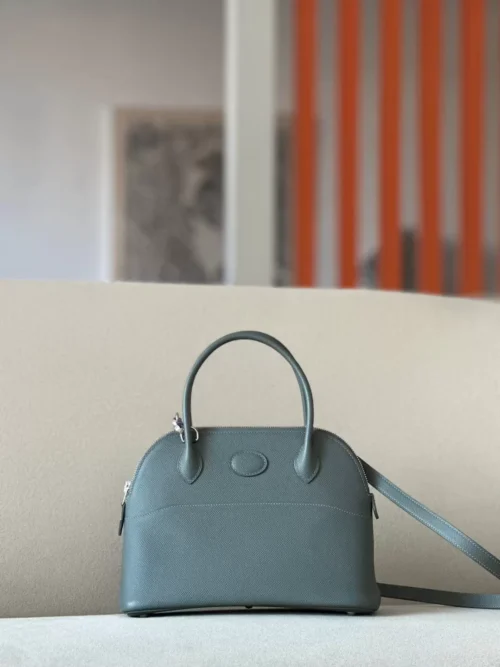 Hermès Bolide Epsom 63 Almond green Silver Hardware 27cm Full Handmade