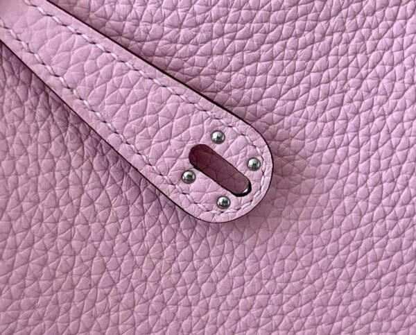 Hermès mini Lindy clemence X9 mallow purple Silver Hardware 19cm Full Handmade