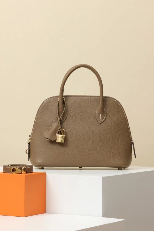 fec34e2cb73f90e-1 GPC Mode Bolide Epsom CK18 Etoupe Grey Gold Hardware 25cm Full Handmade