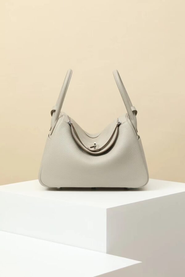 feeb35dca201202-1 GPC Mode Lindy clemence 8L Light grey Silver Hardware 26cm Full Handmade