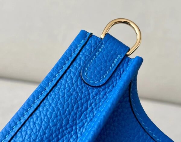 Hermes Evelyne TC 08 Bright Blue Gold Hardware 17cm Full Handmade