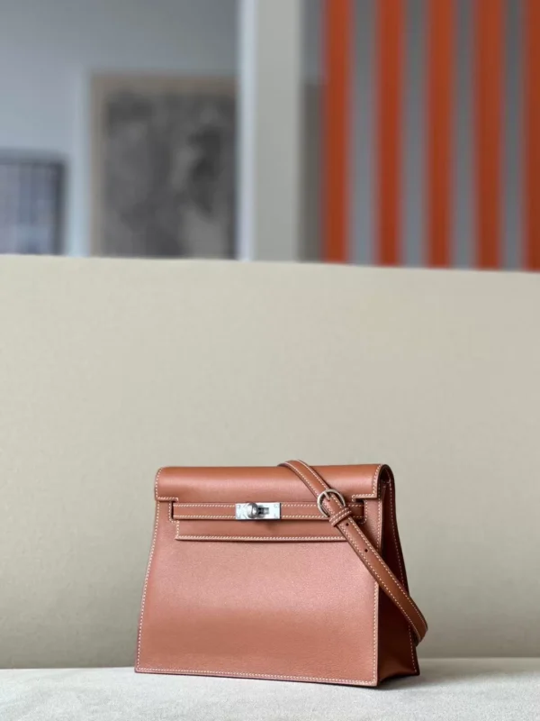 ffb27e118bb492a-jpg Hermès Kelly Dance Swift CK37 Golden Brown Silver Hardware 22cm Full Handmade
